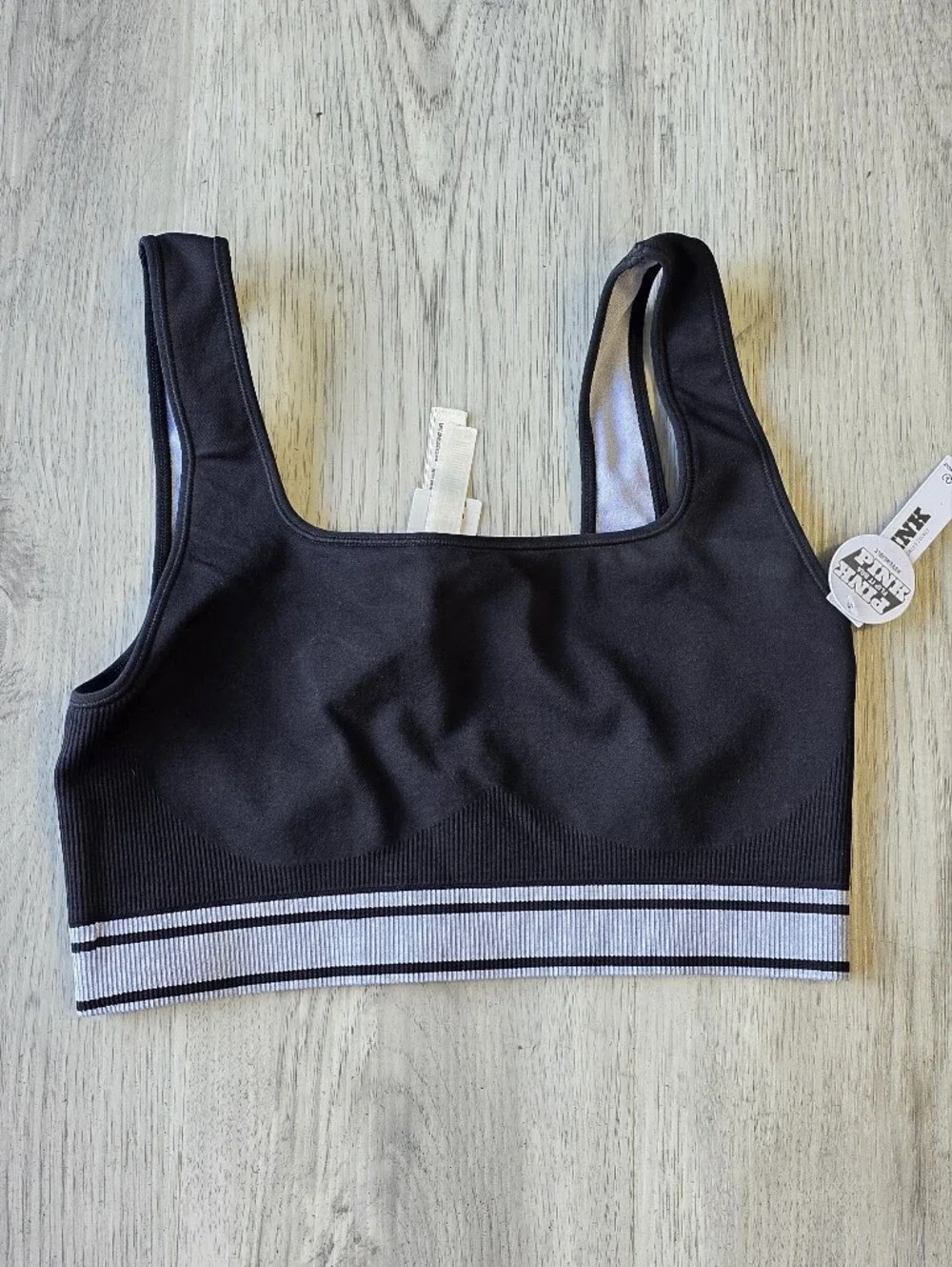 Victoria’s Secret PINK Flip It Bra Reversible Sports Bra Black Gray M NWT